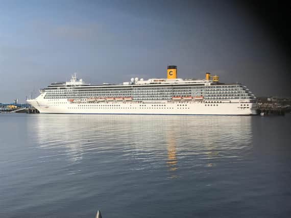 Costa Mediterranea berthed at the Port of Tyne's Northumbrian Quay.