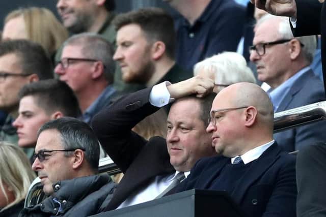 Justin Barnes, Mike Ashley and Lee Charnley.