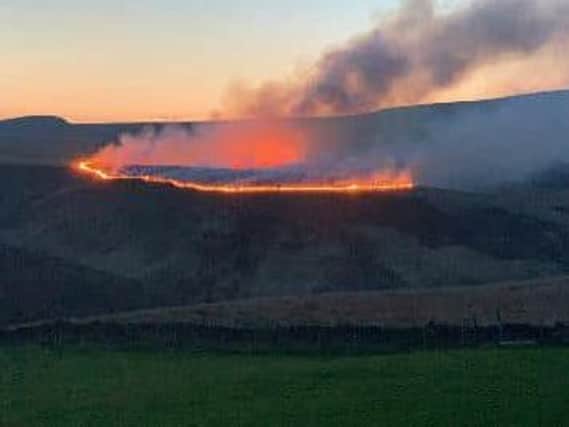 The fire on Ilkley Moor in Yorkshire. Picture courtesy of Tyne and Wear Fire and Rescue Service.