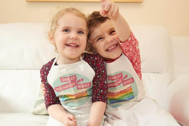 Phoebe Doneghan with her sister Harriet, three.