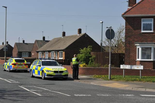 Police at the scene of the incident in Wenlock Road, South Shields.