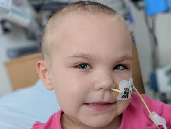 Phoebe Doneghan as she was given treatment.