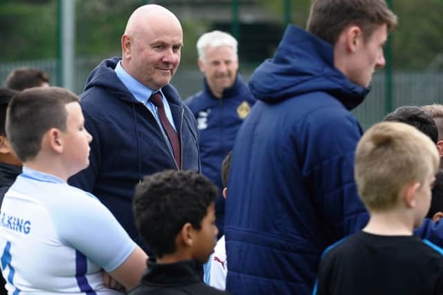Port of Tyne head of operations Graeme Hardie watches on at South Shields FC Foundation's Let's Play Thursday community programme.