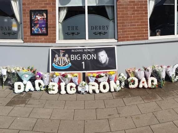 Scores of flowers have been left outside South Shields pub The Derby, formerly the Prince Edward, at The Nook, in memory of Ronnie Howard.
