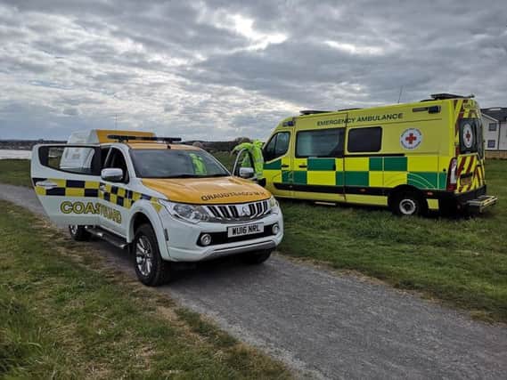 Emergency vehicles at the scene. Picture: Sunderland Coastguard Rescue Team
