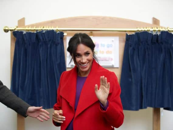 Meghan Markle on a visit to Birkenhead. Picture: PA.