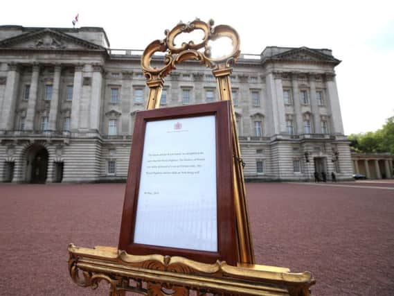 The announcement of the royal baby's birth. Picture: PA.