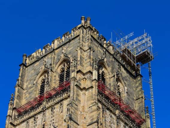 Most of the scaffolding has been removed. Image  Chapter of Durham Cathedral