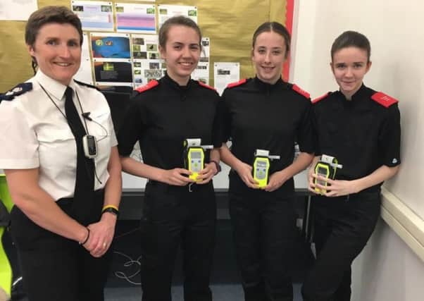 Chief Superintendent Sarah Pitt with South Shields police cadets Libby, Grace and Summer.