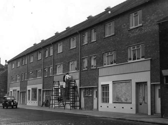 The changing face of Jarrow.  New block of shops, with self contained flats above, in High Street.