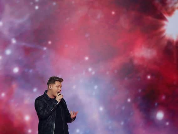 Hartlepool singer Michael Rice performed Bigger Than Us as the UK's entry in the 2019 Eurovision Song Contest grand final in Tel Aviv, Israel. Pic: AP Photo/Sebastian Scheiner.