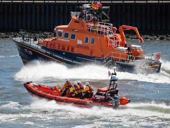 Tynemouth RNLI all weather lifeboat and Cullercoats RNLI lifeboat. Picture by Adrian Don