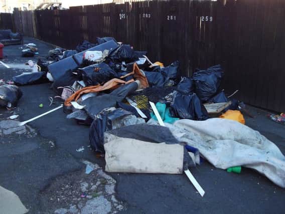 South Tyneside Council wants to track down whoever dumped the waste in the back lane earlier this week.