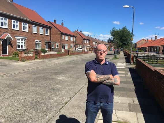 Colin Brown is appealing for witnesses to come forward after vandals smashed his taxi outside of his Hebburn home