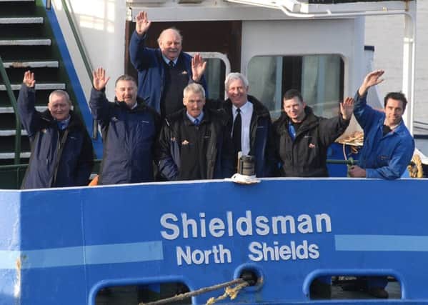 Crew says farewell to the Shieldsman. From left Harry Johnson, Gary Stobbs, Bill Lon , Thomas Bennett, Bill Jackson, Steve Burnip, Ray Douds.