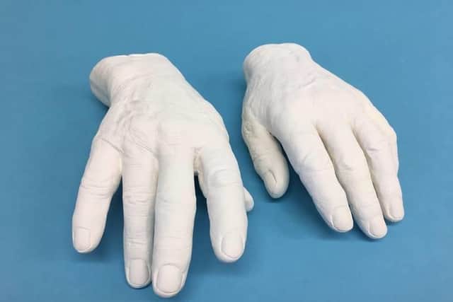 A plaster cast of Albert Pierrepoint's hands will be auctioned on June 5.