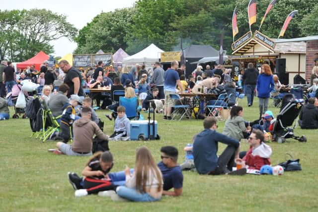 Enjoying The Proper Food and Drink Festival at Bents Park, South Shields.