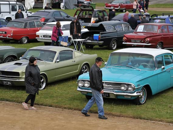 Some of the vehicles on show at the Fins and Chrome Custom Car Show at Gypsies Green, South Shields.