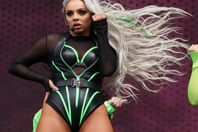 Jesy Nelson of Little Mix, who put on a striking and energetic display during their performance at BBC Radio 1's Big Weekend. Pic: Owen Humphreys.PA Wire.