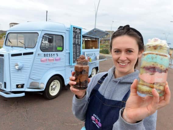 Bessy's Sweet Bakes van at Sandhaven Beach. Owner Bethany Compton