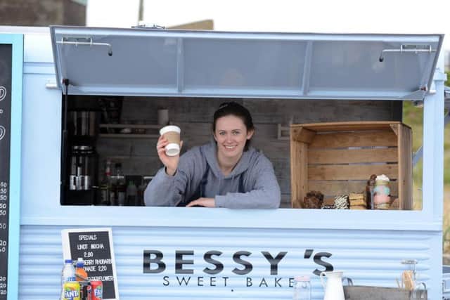 Bessy's Sweet Bakes van at Sandhaven Beach. Owner Bethany Compton