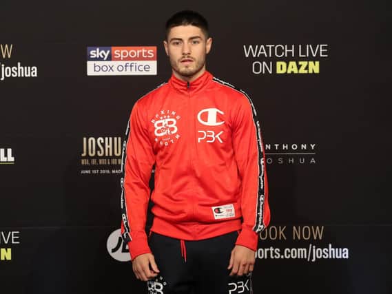 May 29, 2019; New York, NY; Josh Kelly poses after the Joshua vs Ruiz undercard press conference ahead of Saturdays Matchroom Boxing card at Madison Square Garden in New York City. Mandatory Credit: Ed Mulholland/Matchroom Boxing UK