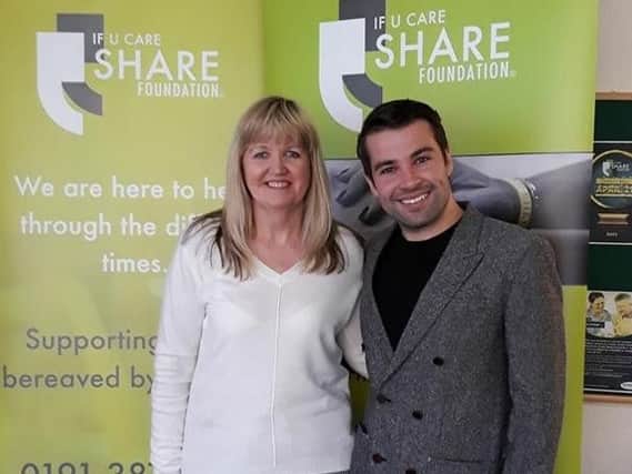 Joe McElderry pictured with Allison Younger, fundraising officer for the If U Care Share Foundation, after agreeing to become the charity's ambassador.