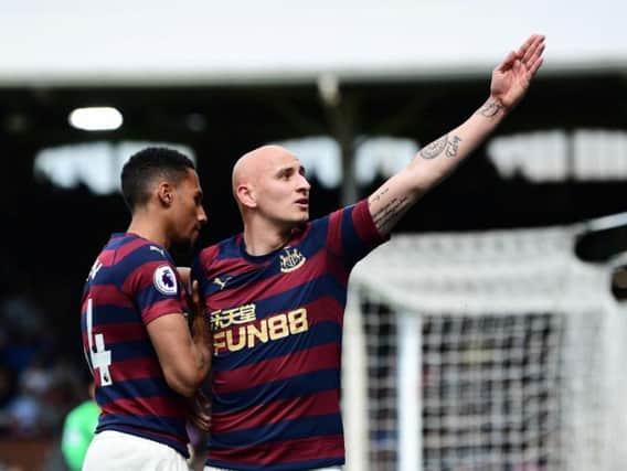 Jonjo Shelvey admits he's up for the first-team fight at Newcastle, afteran injury hit 2018/19 (Getty).