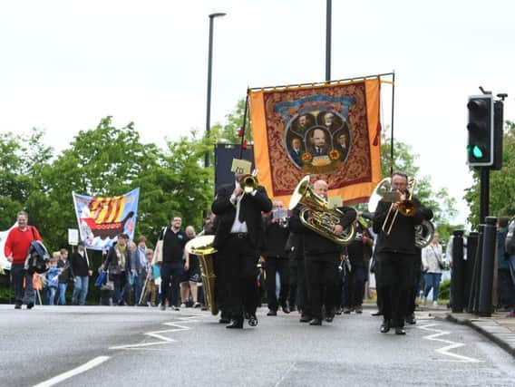 The banner parade marched from Jarrow Town Hall