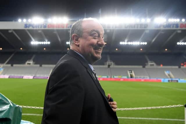 Rafael Benitez, Manager of Newcastle United arrives at the stadium prior to the Premier League match between Newcastle United and Manchester City at St. James Park on January 29, 2019 in Newcastle upon Tyne, United Kingdom.  (Photo by Stu Forster/Getty Images)