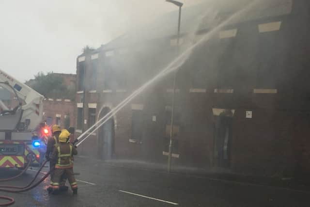 Firefighters tackle the blaze in Hebburn