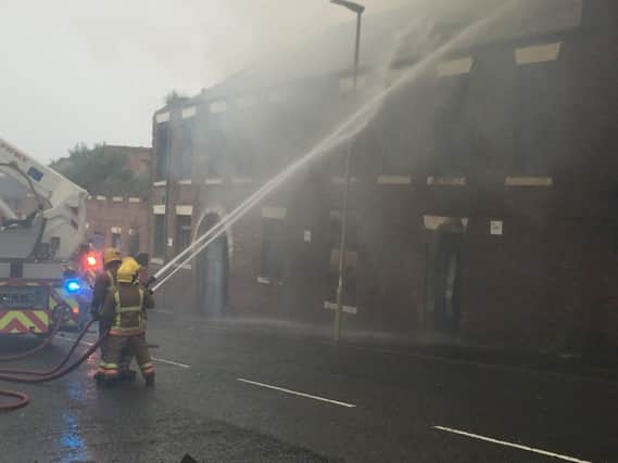 Firefighters tackle the blaze in Hebburn