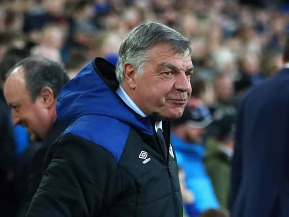 LIVERPOOL, ENGLAND - APRIL 23:  Sam Allardyce, Manager of Everton looks in prior to the Premier League match between Everton and Newcastle United at Goodison Park on April 23, 2018 in Liverpool, England.  (Photo by Clive Brunskill/Getty Images)