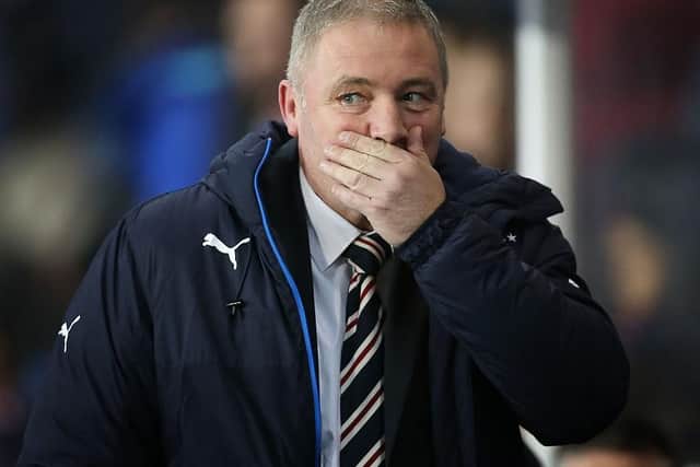 GLASGOW, SCOTLAND - OCTOBER 28:  Rangers manager Ally McCoist  looks on during the Rangers v St Johnstone - Scottish League Cup Quarter-Final at Ibrox Stadium on October 28, 2014 in Glasgow, Scotland. (Photo by Ian MacNicol/Getty Images)