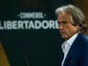 RIO DE JANEIRO, BRAZIL - MARCH 11:  Head coach Jorge Jesus of Flamengo looks on during a match between Flamengo and Barcelona as part of Copa CONMEBOL Libertadores 2020 at Maracana Stadium on March 11, 2020 in Rio de Janeiro, Brazil. (Photo by Bruna Prado/Getty Images)