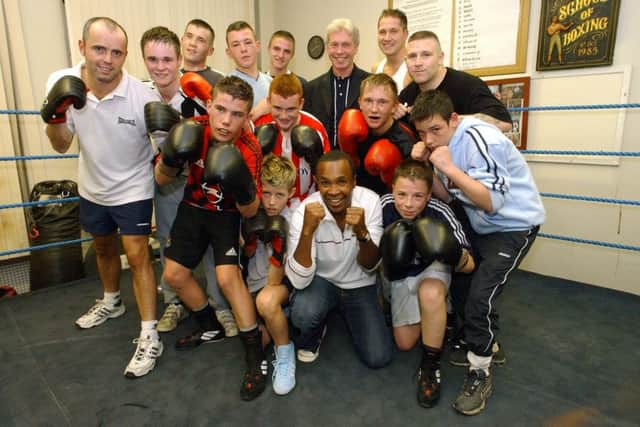 Former boxing world champion Sugar Ray Leonard on a visit to Bilton Hall in 2005.