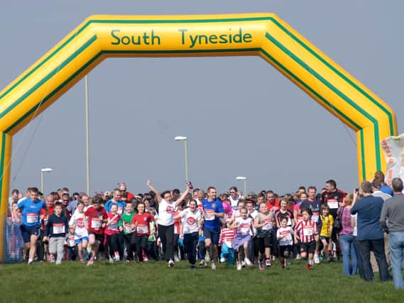 People taking part in a past Sports Relief even in South Shields.