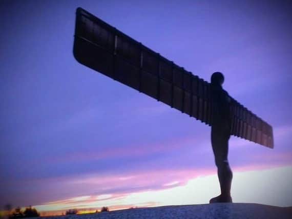 A snowy Angel of the North. Photo by Gary Oliver.