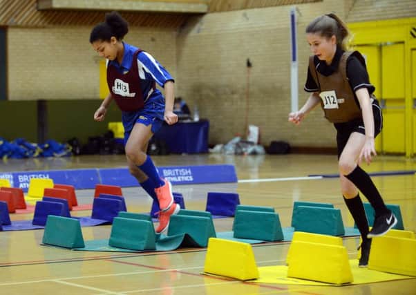 The Tyne and Wear School Games Sportshall Athletics finals at the Temple Park Centre.