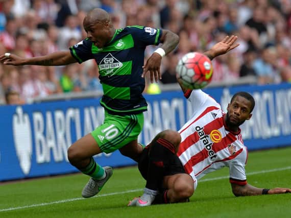 Andre Ayew in action against Sunderland