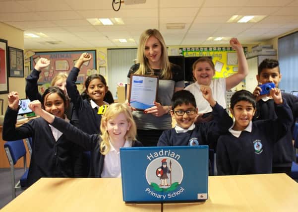 Pupils and staff at Hadrian School celebrated the ICT award.