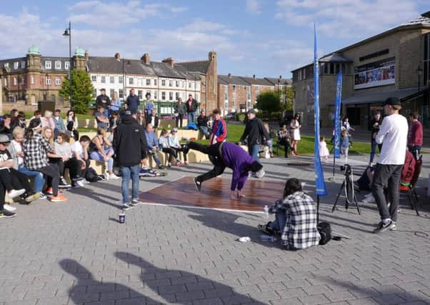 Action from last years breakdancers jam at the Customs House amphitheatre during the Takeover.