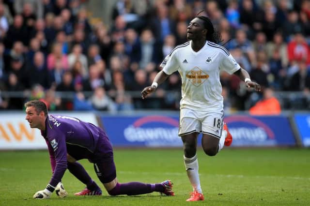 Swansea striker Bafetimbi Gomis is on Newcastle's radar