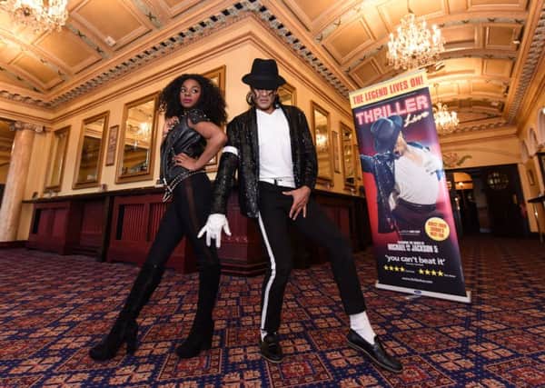 Cleo Higgins and Eddy Lima from the cast of Thriller, at the Sunderland Empire Theatre.