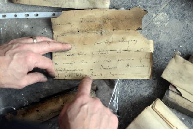Old manuscripts for a book were found in the chimney breast of a house being redeveloped.