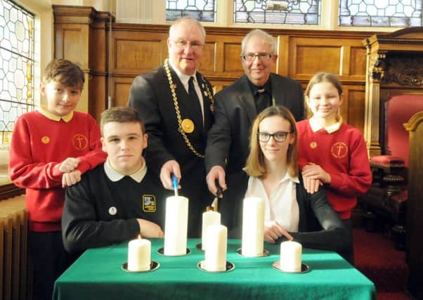 Holocaust Memorial Day is remembered at Jarrow Town Hall.