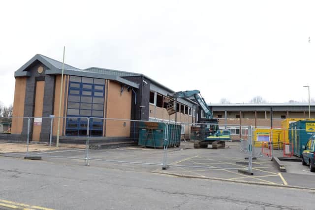 Demolition works start at Hebburn Swimming pool, Hebburn Civic Centre and police station.