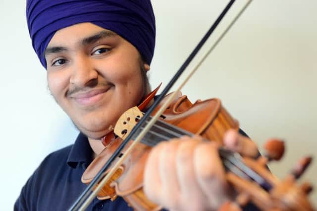 Harsev Singh has won this years Vivos Got Talent competition playing Across The Stars from Star Wars on the violin.