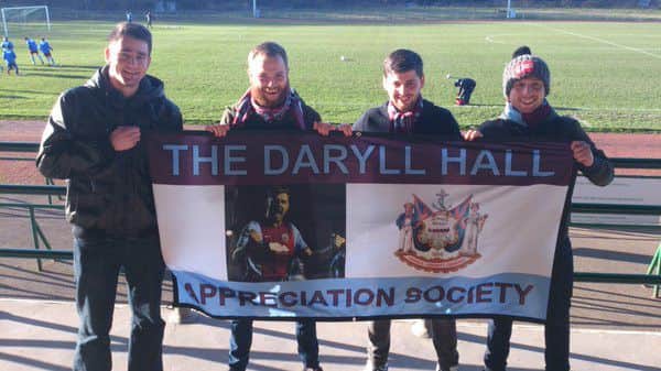South Shields flags unfurl a new flag in honour of defender Daryll Hall.