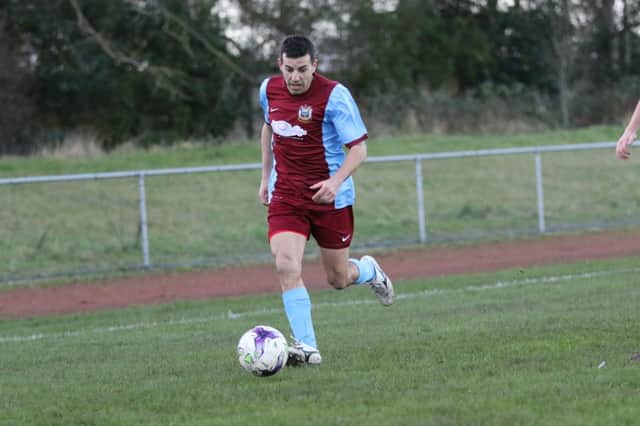 Julio Arca was sent off for South Shields at Billingham Synthonia. Image by Peter Talbot.